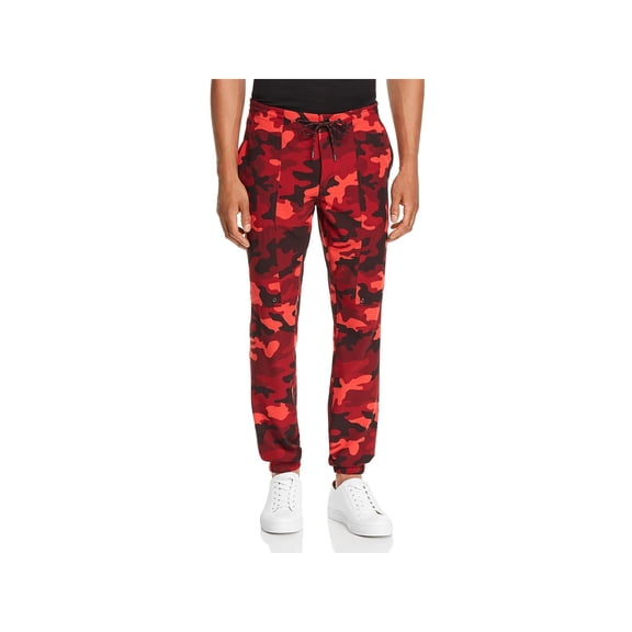 Michael Kors Mens Camouflage Activewear Jogger Pants Red 38/32