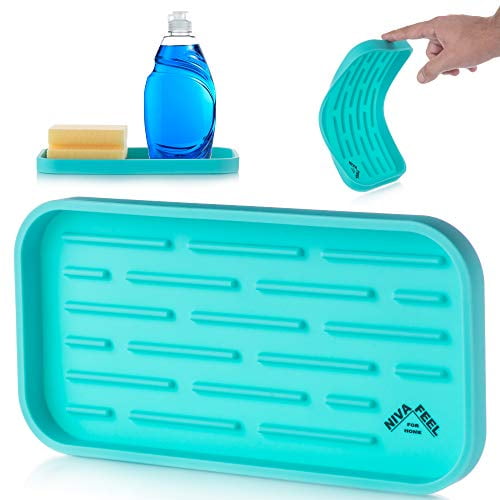 Details about   Silicone Sponges Holder Kitchen Sink Organizer Tray For Sponge Soap Dispenser