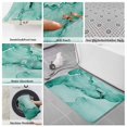 thumbnail image 6 of Turquoise Marble Bath Mat 3 Piece Bathroom Rug Set, Nature Marble Stone Ripple Modern Art Non Slip Bath Rug Contour Mat and Toilet Lid Cover, Absorbent Shower Mats Soft Bath Rugs and Mats Sets, 6 of 8