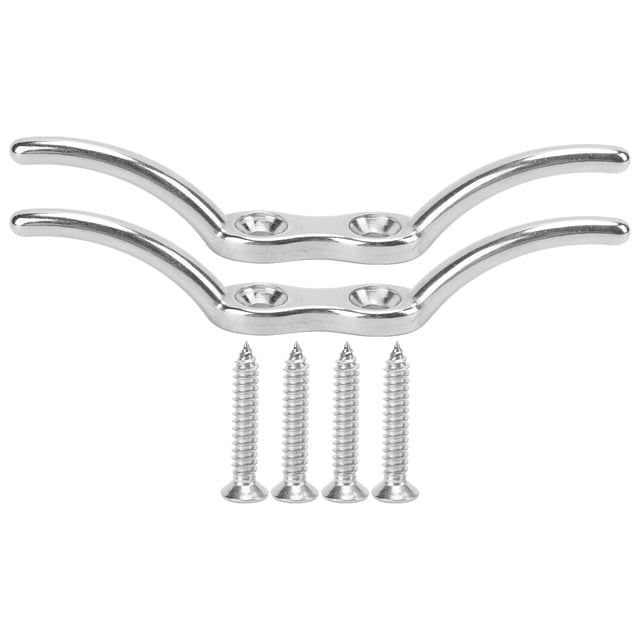 6 Inch Cleat, Strong Stainless Steel Hardware Flagpole Cleat Hook 2pcs/set With Mounting Screws For Canoe And Kayak For Small Boats