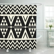 SUTTOM Pattern Tribal Ethnic Tribe Mexico Triangle Geometric Artistic Shower Curtain 66x72 inch