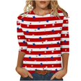 thumbnail image 1 of CHUANK Plus Hauts pour Femmes Chic Décontracté Col Rond Manches Courtes Chemises et Blouses pour Femmes T-Shirts à Imprimé Papillon du 4 Juillet pour Femmes Tunique Graphique Patriotique Tendance Haut d'Été Plage, 1 of 4