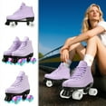 thumbnail image 3 of JieC Roller Skates for Girls and Boys,Size Adjustable 4 Wheel Roller Skates with Light up Wheels for Outdoor & Indoor,Purple(Women's 9 / Men's 8), 3 of 10