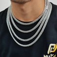 thumbnail image 2 of 8Mm Men Luxury Zircon CZ Jewelry Women Iced Out Miami Prong Cuban Link Chain Hip Hop Rapper Necklace, 2 of 7