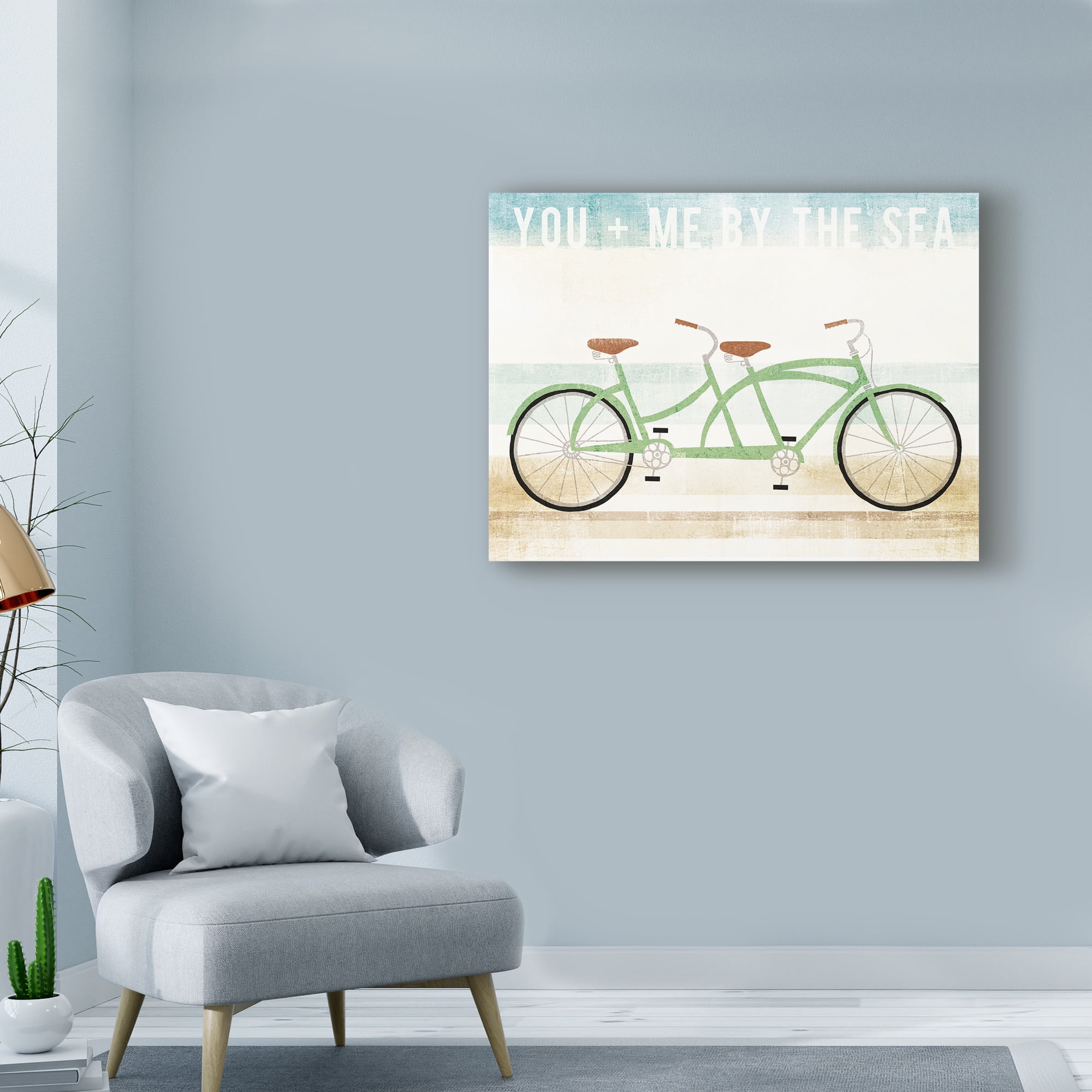 Trademark Fine Art 'Beach Cruiser Tandem v2' Canvas Art by Michael Mullan