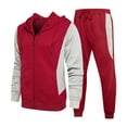 thumbnail image 2 of SDNall Pants for Men, Mens Casual Pants, Sleeves for Men, Men Casual Sports Splice Solid Color Zipper Pockets Long Pants Long Sleeve Hooded Set, Pants for Men Fashion, Mens Sports Pants, 2 of 8