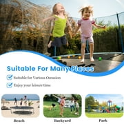 SEGMART 12FT Trampoline for Kids with Basketball Hoop and Enclosure Net/Ladder, Blue