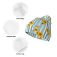 thumbnail image 3 of Kdxio Blue White Striped Sunflower Winter Beanie for Men Women Beanie Knit Hat Cuffed Cap Beanie Knit Chunky Snow Cap, 3 of 6