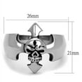 thumbnail image 2 of Luxe Jewelry Designs Men's Stainless Steel Skull Design with Epoxy Black Jet Ring - Size 10 (Pack of, 2 of 4