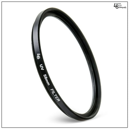 Cannon Low Profile Swivel Base - 58mm Pro Series Ultraviolet Ray UV Light Protection Low Profile Filter for Canon and Nikon Camera Lenses by Loadstone Studio WMLS1158