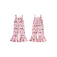thumbnail image 2 of BemeyourBBs Toddler Baby Girls 4th of July Outfit Patriot Independent Day Clothes Flag Plaid Print Romper Overalls Bell Bottoms Casual Summer Sleeveless Jumpsuit Fourth of July Outfit, 2 of 9