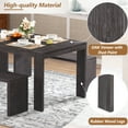 thumbnail image 5 of EUROCO 3-Piece Dining Table Set for 4, 60" Wood Kitchen Room Table Set with 2 Benches,Space-Saving Design for Apartment, Small Space and Breakfast Nook,Espresso, 5 of 8