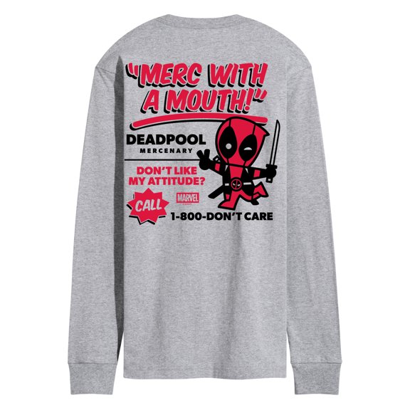 Marvel - Deadpool Merc With A Mouth - Men's Long Sleeve Graphic T-Shirt