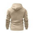 thumbnail image 4 of MaFYtyTPR Sweatshirts for Men and Women Unisex Solid Color Long Sleeve Hooded Multiple Pockets Sweatshirts Tops Beige L, 4 of 5