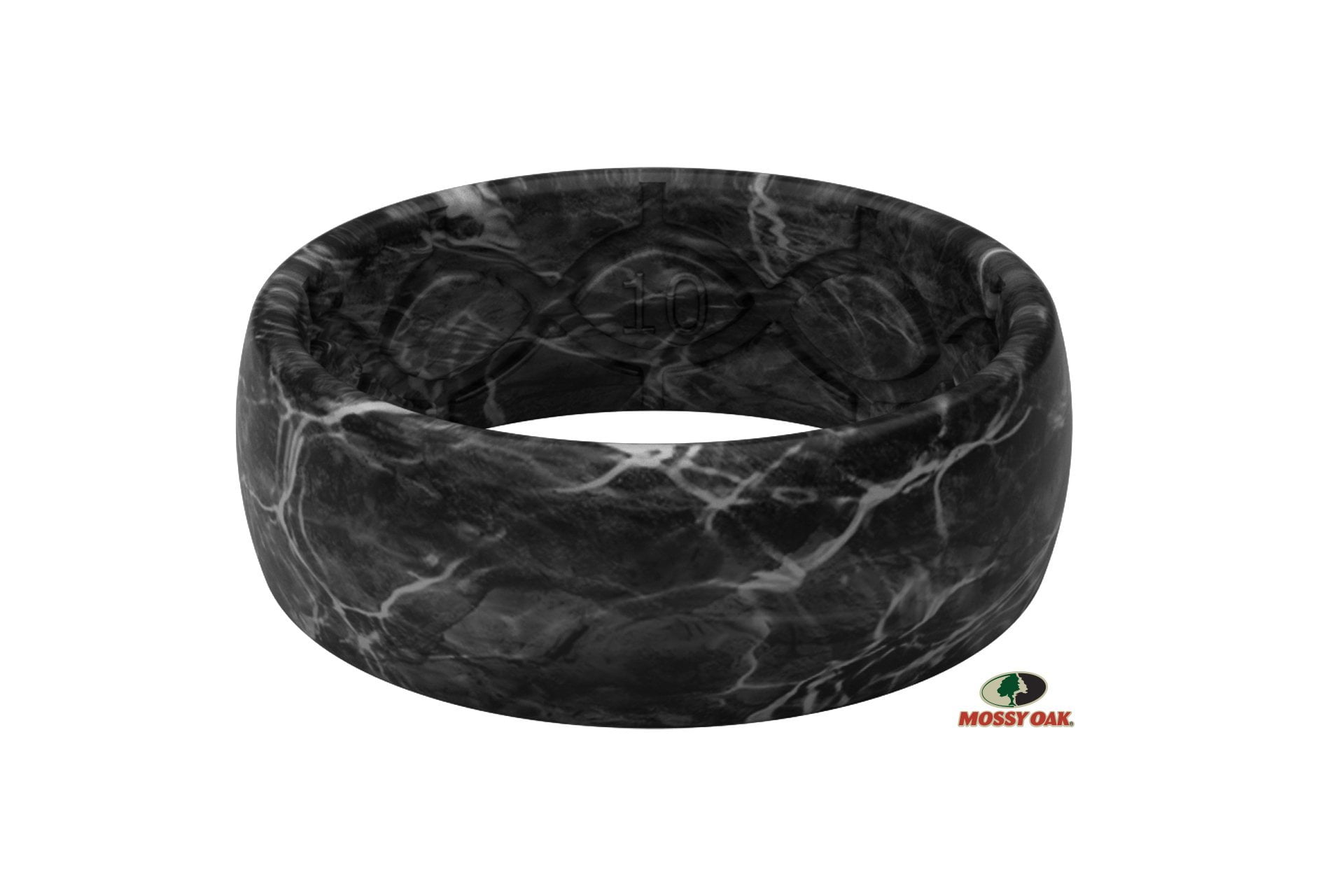 Breathable Rubber Rings for Men Original Camo Mossy Oak Groove Life Silicone Wedding Ring for Men Comfort Fit Mens Ring Unique Design Lifetime Coverage 