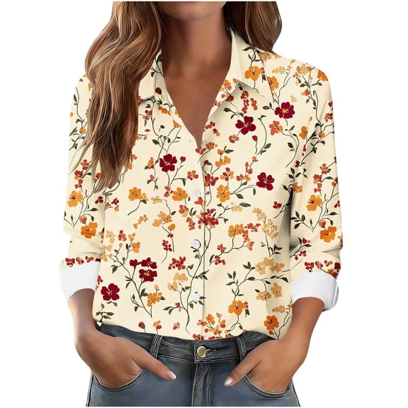 Abomasnow Womens Button Down Shirts Long Sleeve Wrinkle-Resistant Dress Shirts Casual V Neck Collared Tops Work Office Blouse