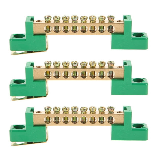 MOVTOTOP Raindrops 3pcs Copper Ground Rod Terminal Block for Electrical Panel Fixed Jumper Insert for Electrical Connections