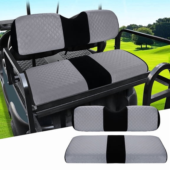 Roykaw Cool Golf Cart Seat Cover Universal Rear Seat Covers with Breathable & Non-Slip Material, Universal Compatible with EZGO Club Car Yamaha Rear Seat, Double-layer Fabric & Easy to Install