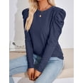thumbnail image 3 of Alsol Lamesa Womens Long Puff Sleeve Fall Tops Dressy Crewneck Knit Top Casual 2023 Trendy Tshirts Blouses Shirts for Women, 3 of 6