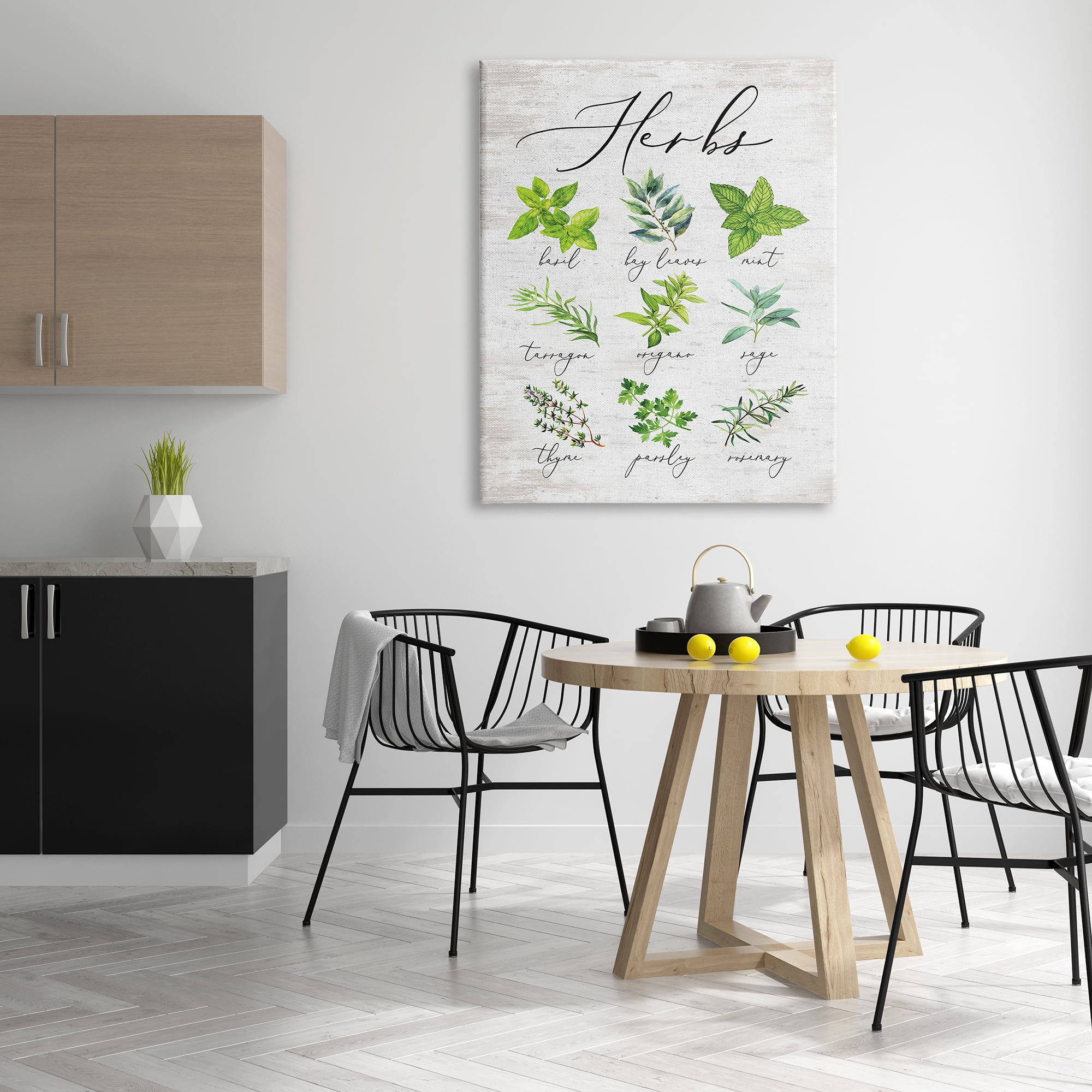 Stupell Indtries Kitchen Herb Reference Chart Garden Fresh Home Seasoning,36 x 48,Design by Lettered and Lined