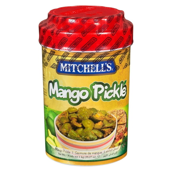 MITCHELL'S MANGO PICKLE LARGE 1KG, A treat from the east, Mitchell's premium quality pickles possess distinctive taste that you will relish. A blend of exotic fruit & vegetables, cooked in salt and oil can be savoured with all manner of cuisine.