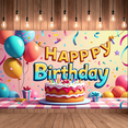 thumbnail image 5 of Happy Birthday Banner with Balloons and Stars Decors, Backdrop for Birthday Party Celebrations Photography Props Background Decorations, 5 of 8
