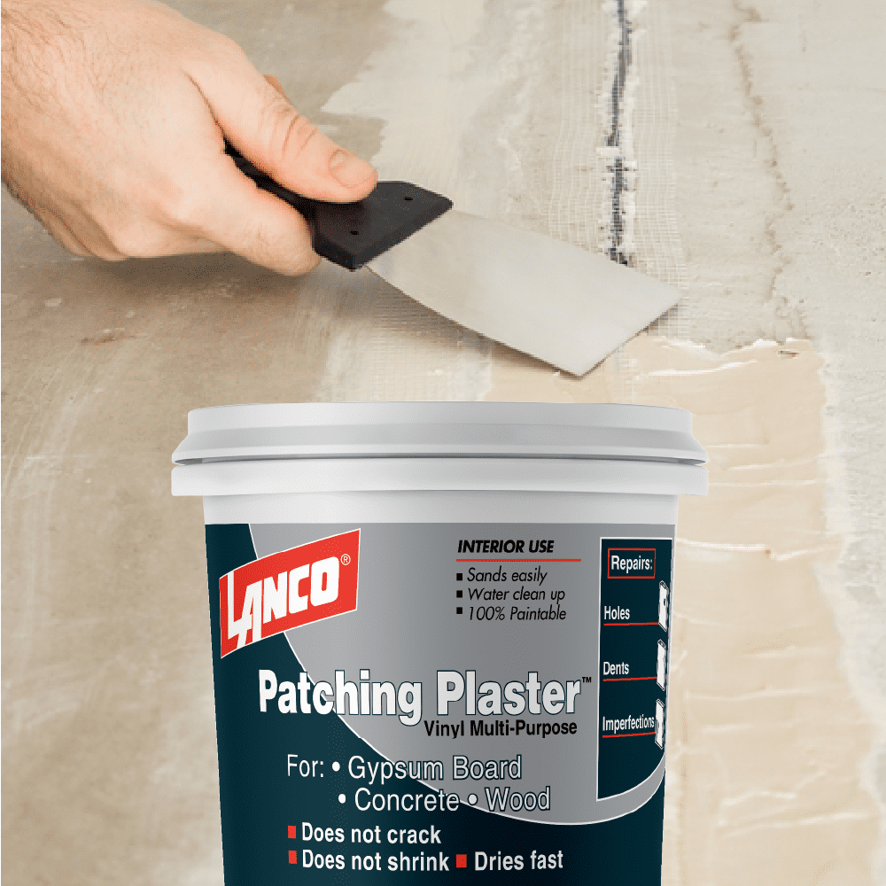 Lanco Patching Plaster Interior White Finish, 1 Pint