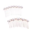 thumbnail image 1 of 2pcs Pearl Hair Comb Rhinestone Inlay Headdress Alloy Insert Comb Bridal Hair Accessories Hair Decoration, 1 of 9