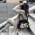 thumbnail image 2 of Bolso tipo bandolera con diseño de gato japonés kawaii de estilo coreano Y2K, de PU, transparente, con bolsillo para chicas, estilo estético, a la moda, para mujer, 2 of 5