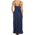 thumbnail image 2 of Sakkas Allie Stonewashed Embroidered Adjustable Spaghetti Straps Long Dress - Navy - S/M, 2 of 5