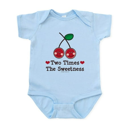 

CafePress - Doubly Sweet Cherry Pink Twin Onesie - Baby Light Bodysuit Size Newborn - 24 Months