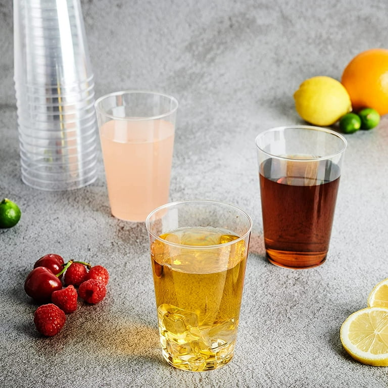 100 Pack Clear Plastic Cups 12 oz Disposable Cups Heavy Duty Plastic  Tumblers, Reusable Clear Hard Plastic Cups Tumblers for Wedding,  Thanksgiving, ...