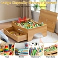 thumbnail image 4 of Train Table, 3-in-1 Wooden Kids Train Table with Storage Drawer, Rolling Kids Activity Table with Wheels, Toddler Train Track Table DIY Design for Gaming, Drawing, Building, 4 of 6