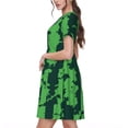 thumbnail image 2 of Lsque Green Stripes Of Watermelon Print Women's Casual Dress T-Shirt Summer Short Sleeve Scoop Neck Swing Dresses, 2 of 6