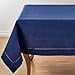 thumbnail image 3 of SARO 6306.NB60S 60 in. Square Classic Hemstitch Border Tablecloth - Navy Blue, 3 of 4