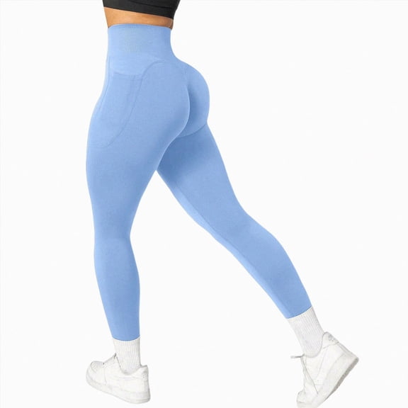 felwors Women Scrunch Butt Lifting Leggings with Pockets Compression High Waisted Gym Workout Leggings White for Size S