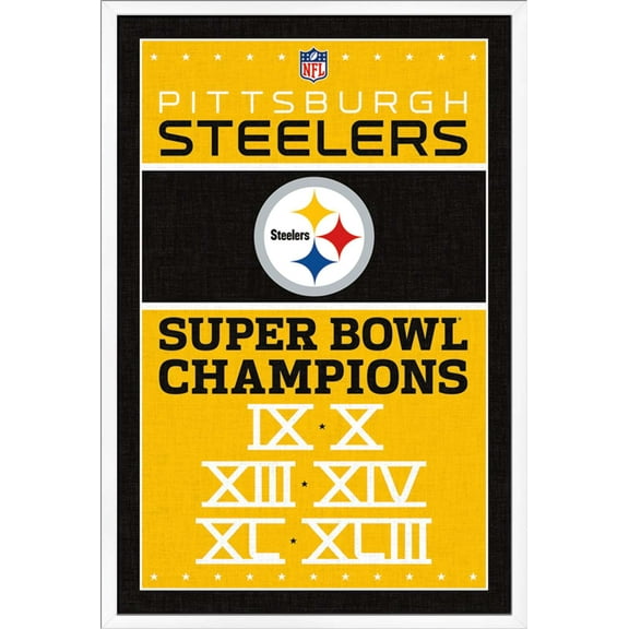 NFL Pittsburgh Steelers - Champions 13 Wall Poster, 22.375" x 34", Framed