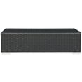 thumbnail image 3 of Modway Sojourn Aluminum and Rattan Patio Coffee Table in Chocolate, 3 of 3