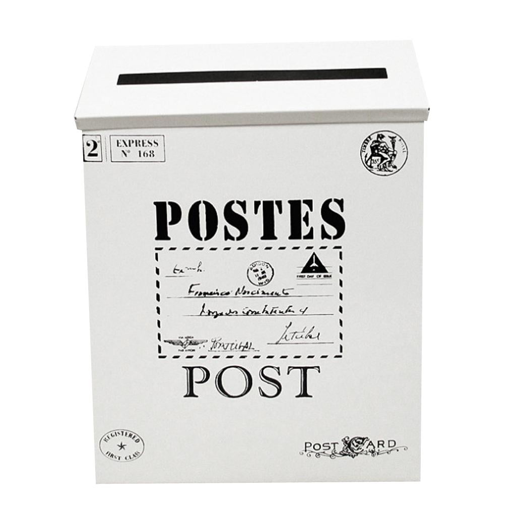 5Pcs Wall Mount Lockable Mailbox Post Box Letterbox Newspaper Holder 