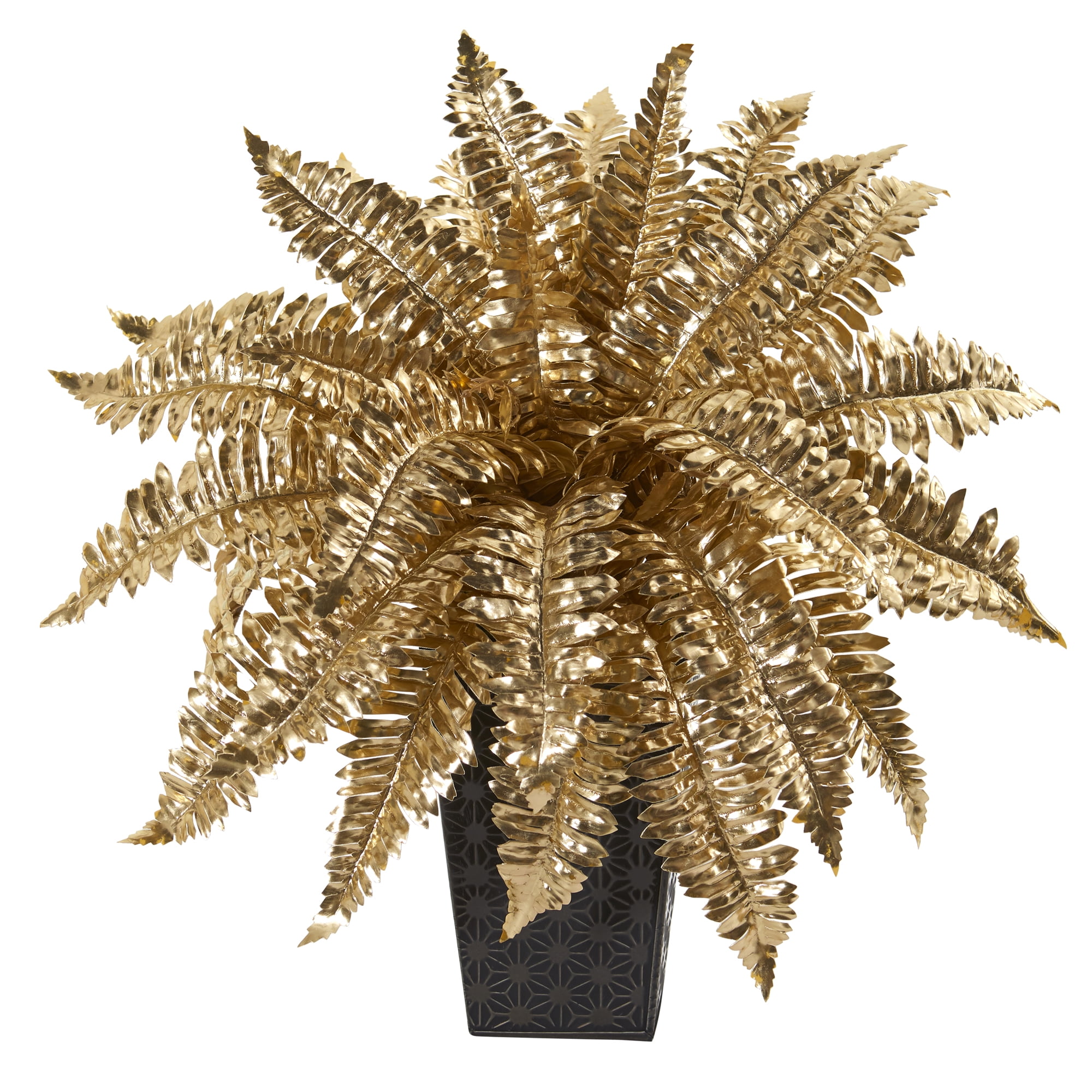 Nearly Natural 16in. Golden Boston Fern Artificial Plant in Embossed