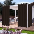 thumbnail image 2 of Easy-Going Outdoor Curtains for Patio Waterproof Cabana Grommet Curtain Panels, Chocolate, 52 x 95 inch, Set of 2, 2 of 8