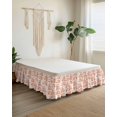 thumbnail image 2 of Burnt Orange Botanical Wrap Around Bed Skirts for California King Bed 16" Drop,Bed Skirt with Adjustable Elastic Belt Dust Ruffle Bed Valance for Bedroom Hotel Vintage Nature Flower Bed Frame Cover, 2 of 7