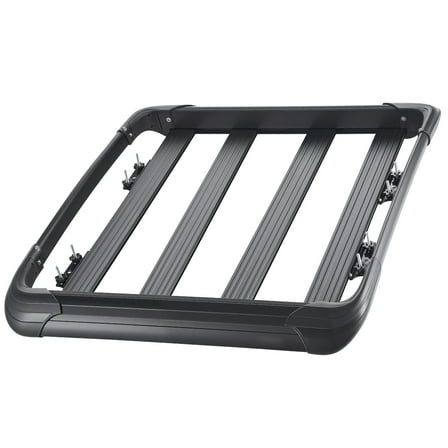 KFFKFF Universal Roof Rack Cargo Carrier, 48 x 40 x 5.6 in, Rooftop Luggage Basket with 150 lbs Load Capacity, 4.1 in Side Rails, Durable Steel Construction, Wind Deflector, Suitable for SUVs