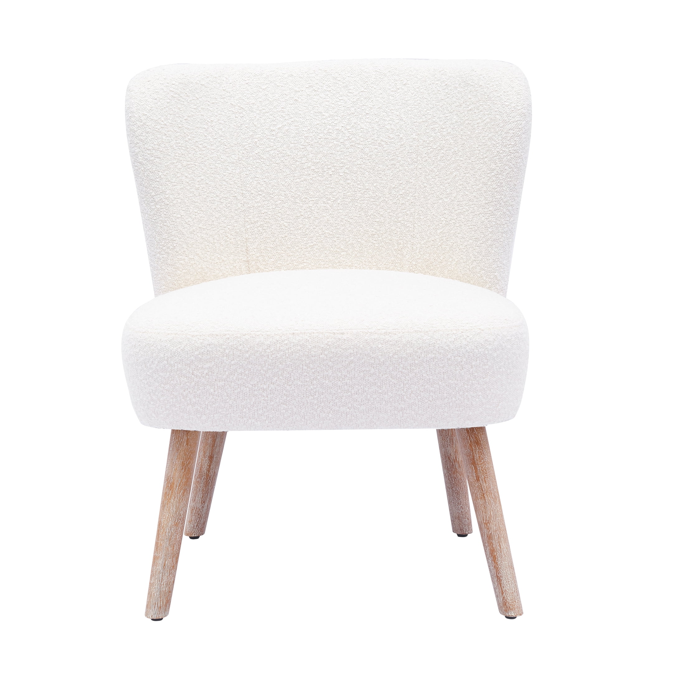 Modern 25" Wide Wingback Accent Chair with Water and Stain Resistant Boucle Upholstered Fabric, Cream
