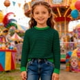 thumbnail image 5 of WOYY Toddler Boys Striped Long Sleeve T-Shirt Unisex Casual Crew Neck Tshirt, Sizes 3-14, 5 of 5