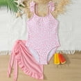 thumbnail image 2 of JUMEYU Little Girl Swimsuit Girls One Piece Swimsuit One Shoulder Ruffle Bathing Suit Summer Swimwear Size 7-8 (Pink,7-8 Years), 2 of 9