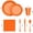 Orange, variant on Party Solids 350 Pieces Orange Plastic Plates For Party, Orange Disposable Plates Set, 50 Of Each 9" Dinner Plate Set, 7" Dessert Plate, Cups, Napkins & Cutlery Plastic Dinnerware Set