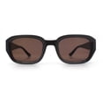 thumbnail image 5 of Womens Beveled Rectangle Mod Hipster Plastic Fashion Sunglasses All Brown, 5 of 8