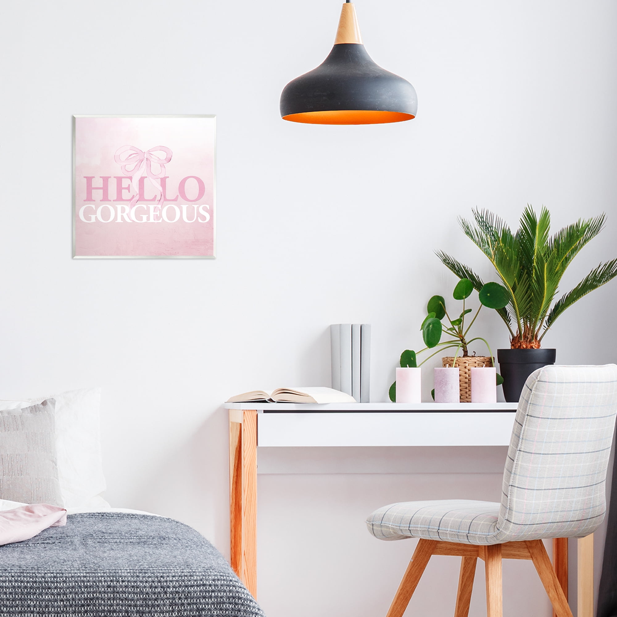Feminine Hello Gorgeous Wall Plaque Art, design by Kim Allen