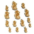 thumbnail image 1 of Seahorse Icon Wood Mini Charms Shapes DIY Craft Jewelry - With Hole - 18mm (17pcs), 1 of 7